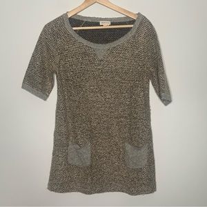 Anthropologie Meadow Rue Crew Neck Tunic Front Pocket Knit Pullover Size Small